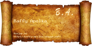Baffy Apolka névjegykártya